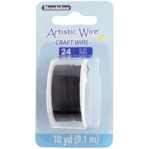 Fil de cuivre Artistic Wire 0.51 mm anti-ternissement - Noir x9.1m