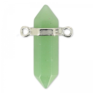 Intercalaire pointe 2 anneaux 31 mm Aventurine x1