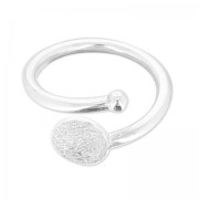 Bague flexible taille 54 avec plateau 8 mm en Argent 925 x1