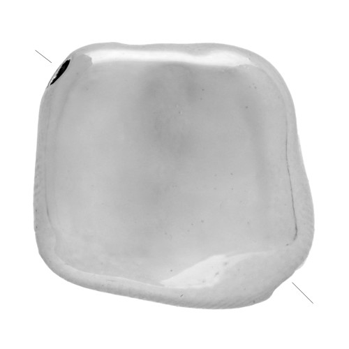 Perle losange irrégulier 15x16 mm en acrylique métallisée CCB - Argenté x4