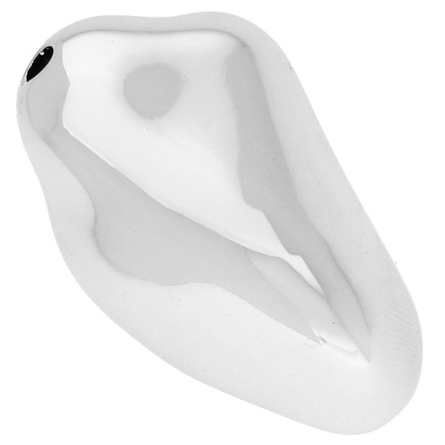 Perle nugget irrégulier 36x23 mm en acrylique métallisée CCB - Argenté x1