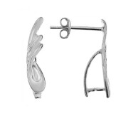 Clous d'oreilles attache pendentif 17 mm Argent 925 x2