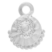 Breloque ronde ethnique 10 mm - Placage Argent fin vieilli x1|raw }}