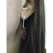 Clous d'oreilles attache pendentif 21 mm Argent 925 x2