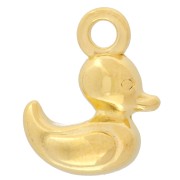 Breloque canard 15x12 mm - Doré à l'or fin x1|raw }}