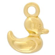Breloque canard 15x12 mm - Doré à l'or fin x1