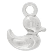 Breloque canard 15x12 mm - Placage argent fin vieilli x1|raw }}