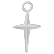 Breloque croix 19.5x10 mm - Placage Argent fin vieilli x1|raw }}