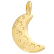 Breloque lune motil étoile et lune 19x10 mm - Doré à l'or fin x1|raw }}