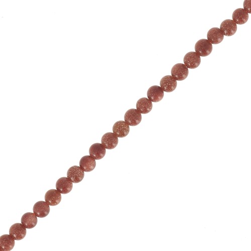 Perles rondes 2 mm Gold Stone - Imitation Pierre de soleil x38cm