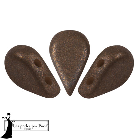 Perles en verre Amos® par Puca® 5x8 mm - Bronze Maroon x10g