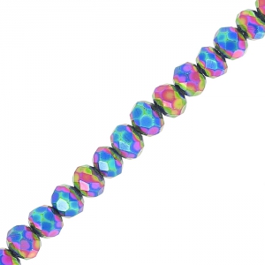 Perles rondelles facettées - rondes aplaties 3x2 mm - Iris x34cm