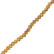 Perles rondelles facettées - rondes aplaties - 3.5x3 mm Topaz x34cm