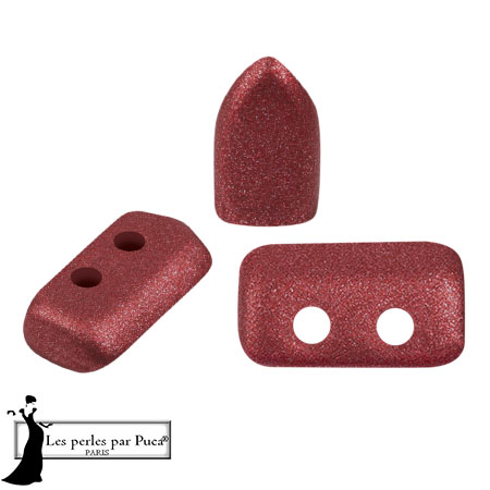 Perles en verre Piros® par Puca® 2x5 mm - Metal Shine Garnet x10g