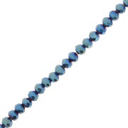 Perles rondelles facettées - rondes aplaties - 4x3.5 mm Blue Iris x35cm|raw }}
