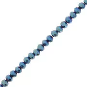 Blue Iris - Perles rondelles facettées - rondes aplaties - 4x3.5 mm Blue Iris x35cm Perles rondelles facettées - rondes aplaties - 4x3.5 mm Blue Iris x35cm