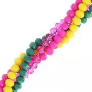 Perles rondelles facettées - rondes aplaties - 3.5x2.7 mm Jet Hematite x40cm