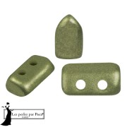 Perles en verre Piros® par Puca® 2x5 mm - Metal Shine Olivine x10g