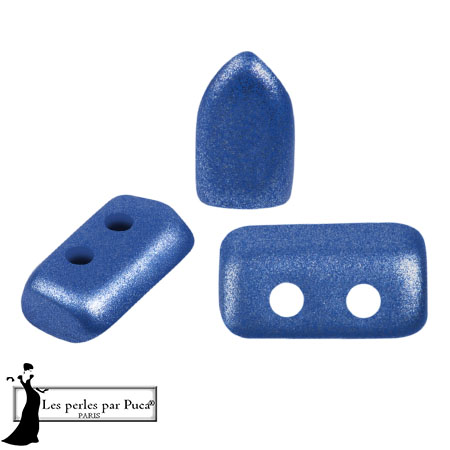 Perles en verre Piros® par Puca® 2x5 mm - Metal Shine Royal Blue x10g