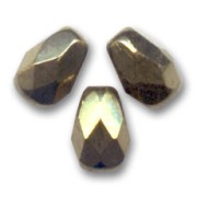 Poires facettées 7x5 mm Jet Bronze x25