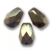 Poires facettées 7x5 mm Jet Bronze x25