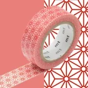 Masking Tape 15 mm Etoiles Rouge Asanoha Shuaka x10m