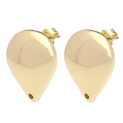 Clous d'oreilles goutte bombée 20.5x19 mm - Doré x2|raw }}