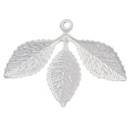 Pendentif 3 feuilles 23x30.5 mm - Argenté mat x1|raw }}
