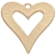 Pendentif coeur texturé ajouré 30x28 mm - Doré x1
