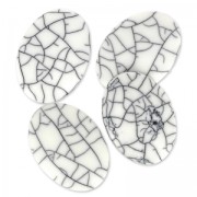 Cabochon synthétique ovale 25x18 mm imitation Howlite x1