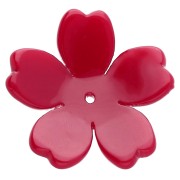 Pendentif fleur 25 mm en acétate - Rouge foncé x1|raw }}