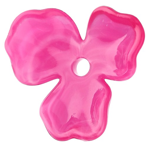 Pendentif fleur 23.5 mm en acétate - Marbré Fuschia x1