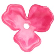 Pendentif fleur 23.5 mm en acétate - Marbré Rose foncé x1