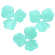 Pendentif fleur 23.5 mm en acétate - Marbré Turquoise x1