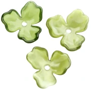 Pendentif fleur 23.5 mm en acétate - Marbré Olive x1