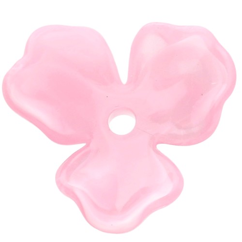 Pendentif fleur 23.5 mm en acétate - Marbré Rose clair x1