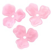 Pendentif fleur 23.5 mm en acétate - Marbré Rose clair x1
