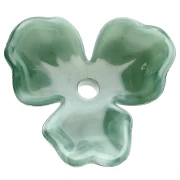 Pendentif fleur 23.5 mm en acétate - Marbré Vert sapin x1