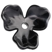 Pendentif fleur 23.5 mm en acétate - Marbré Noir x1