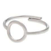 Bague réglable cercle ajouré 10 mm - T. 50 à 56 - Acier inoxydable 304 x1|raw }}