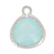 Pendentif verre facetté 17 mm rhodié/Pacific Opal x1|raw }}