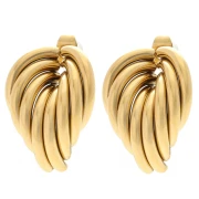 Boucles d'oreilles design 25x19 mm - Acier inoxydable 304 Doré x2