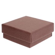 Boite écrin bijoux fantaisie pour parure en carton 7x7x3.5 cm - Marron x1|raw }}
