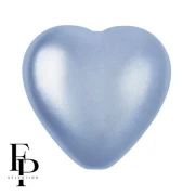 Perle coeur en verre 16x15 mm - Pastel Light Sapphire x1