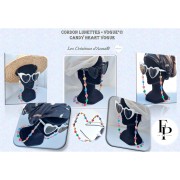 Perle coeur en verre 16x15 mm - Pastel Lila x1