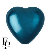 Perle coeur en verre 16x15 mm - Pastel Petrol x1|raw }}