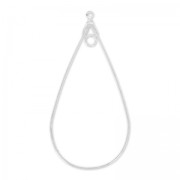 Supports boucles d'oreilles gouttes un anneau 52x25 mm Placage Argent fin x2|raw }}