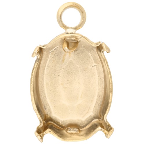 Serti griffe pendentif pour cabochon PureCrystal 4120 14x10 mm - Doré