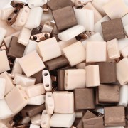 Mix de perles Miyuki - Quarter - Half et Tila Beads - Sparkling Latte x10g