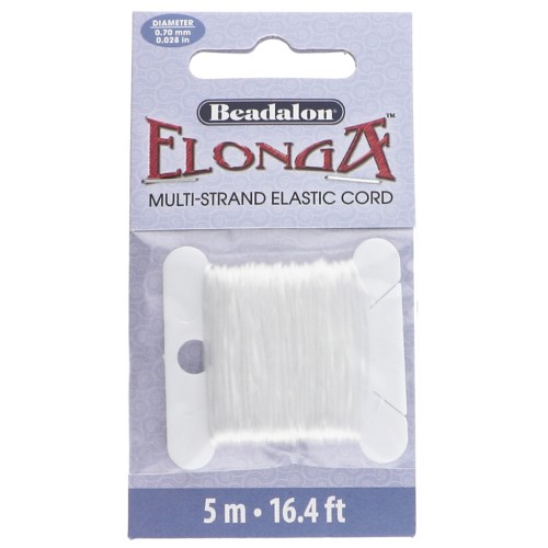 Fil élastique Elonga 0.7 mm - Multi-brins - Blanc x5m